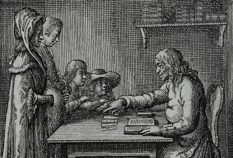 Daniel Chodowiecki: Der Berlinische Planetenleser. Aus der Serie Mode-Thorheiten, 1788, Gleimhaus